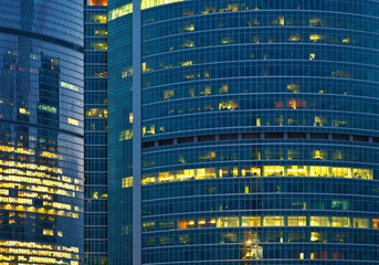  modern skyscraper illuminated at night © JackF