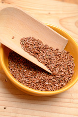Flax seed in a ceramic bowl