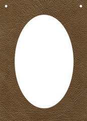 leather wall oval  photo frame