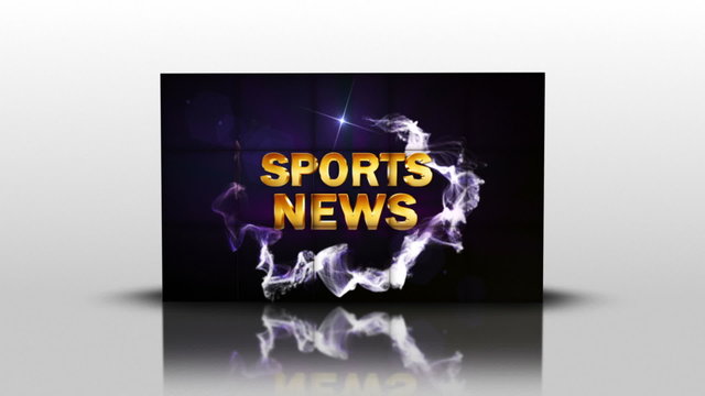 Sports News Text in Cubes, with Green Screen Transition