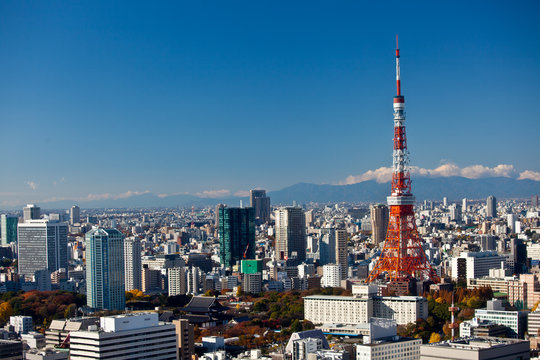 Tokyo Tower and Fuji-san in Clouds 