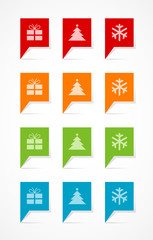 Colorful Christmas labels