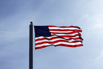 American Flag On A Flagpole