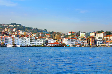 Fototapeta na wymiar Istanbul Coast, European side, saw from Bosphorus