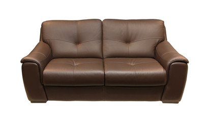 Leather couch brown