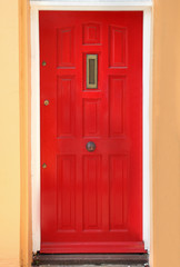 Red residential door