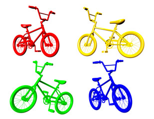 Bicycles on white background