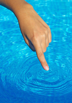 finger and water