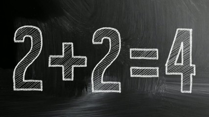 math simple equation on chalk board - Powered by Adobe