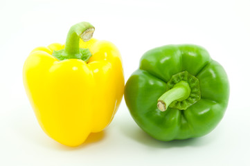 A green and yellow pepper