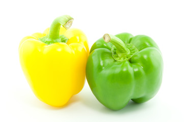 A green and yellow pepper