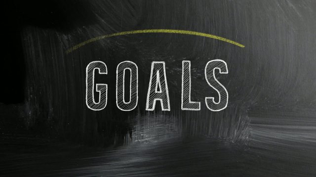 goals written on the chalkboard
