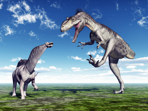 Die Dinosaurier Amargasaurus und Megalosaurus
