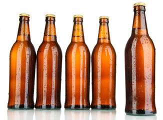 Beer bottles isolated on white