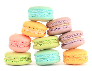 Gentle macaroons isolated on white
