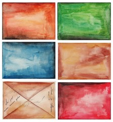 Abstract background, watercolors on paper