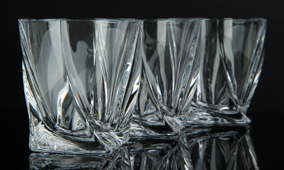 Empty glasses, isolated on black