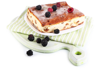 Cheese casserole with raisins