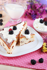 Cheese casserole with raisins