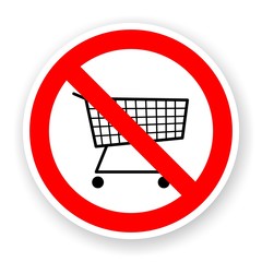 sticker of no shopping cart sign