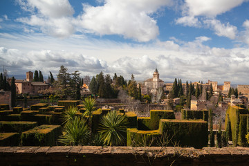 Obraz premium Gardens in Granada in winter