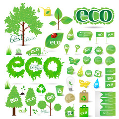 Collection Of Ecology Icons - Isolated On White