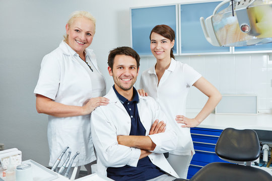 Group of employees at dentist