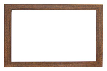 Wood frame on white background.
