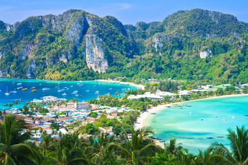 View point at Phi-Phi island in Krabi province of Thailand