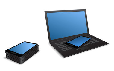 laptop and smartphone 3d business icon