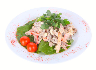 salad on a white plate