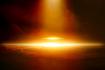 Ufo in dark sky