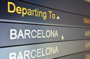 Flight departing to Barcelona