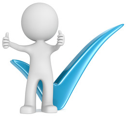 OK.The Dude with thumbs up in front of check mark. Blue.