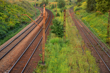 Sunshine railway tracks and power lines