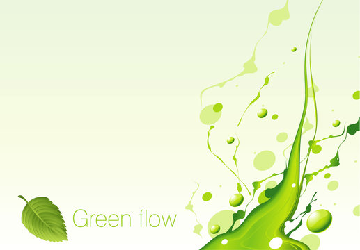 Green flow. Vector.