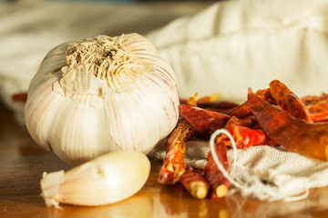 Still life chili and garlic