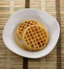 Waffles With  Maple Syrup