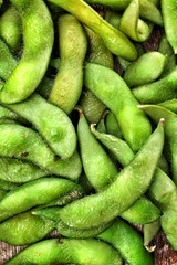 Green fresh soybeans