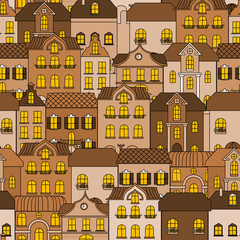 Old town seamless pattern