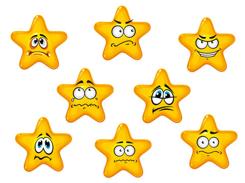 Yellow stars with negative emotions