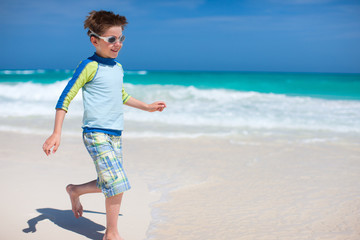 Cute boy at beach