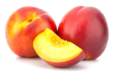 Nectarine fruit isolated on white background