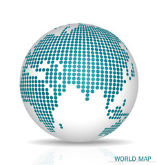 Fototapeta na wymiar Dotted Globe. Vector illustration.