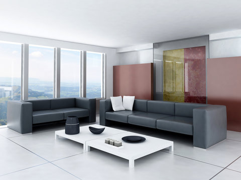 Living Room Interior With Ultra Modern Wall Design