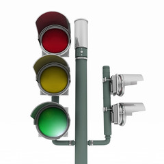 traffic-light. 3d illustration on white background.