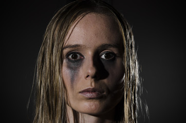 portrait of an abused woman horizontal