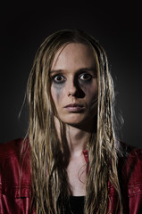 portrait of an abused woman vertical
