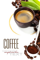 Coffee cup with coffee stain