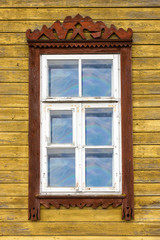 Window of old wooden house